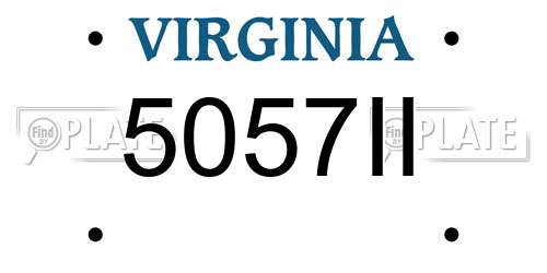 5057II Virginia License Plate