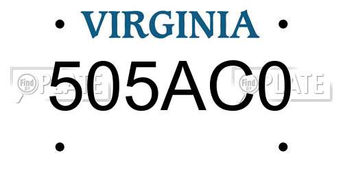 505AC0 Virginia License Plate