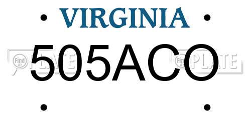 505ACO Virginia License Plate