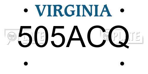 505ACQ Virginia License Plate