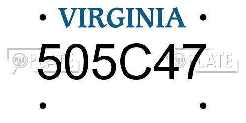 505C47 Virginia License Plate