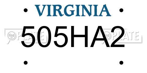 505HA2 Virginia License Plate