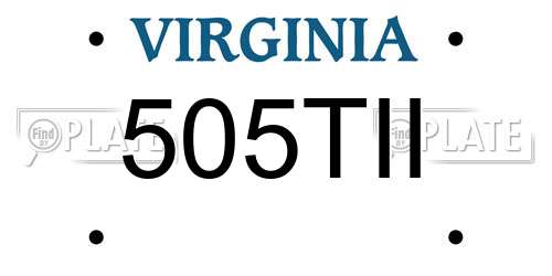 505TII Virginia License Plate