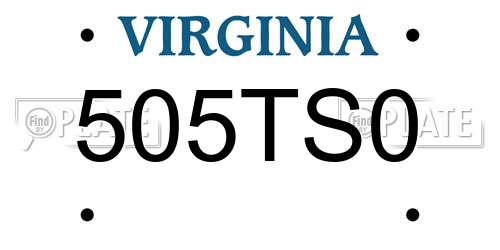 505TS0 Virginia License Plate