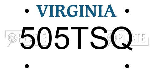 505TSQ Virginia License Plate