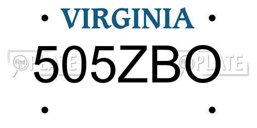 505ZBO Virginia License Plate
