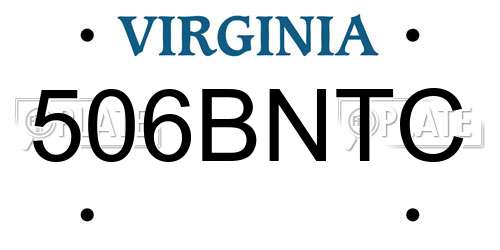 506BNTC Virginia License Plate