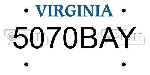 5070BAY Virginia License Plate