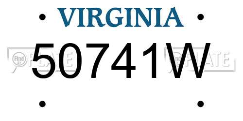 50741W Virginia License Plate