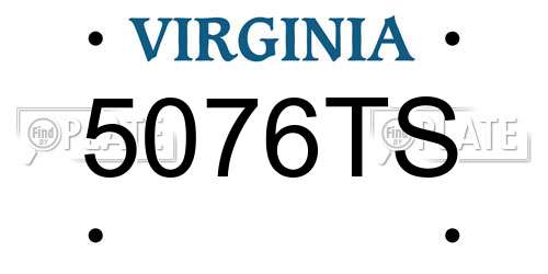 5076TS Virginia License Plate