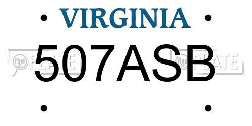 507ASB Virginia License Plate