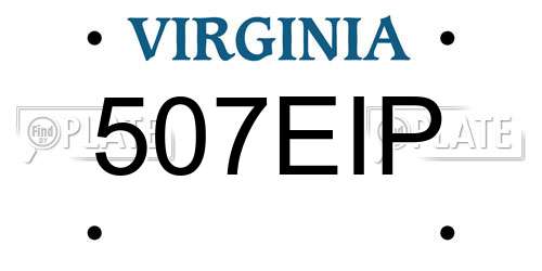 507EIP Virginia License Plate