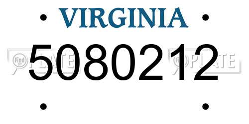 5080212 Virginia License Plate