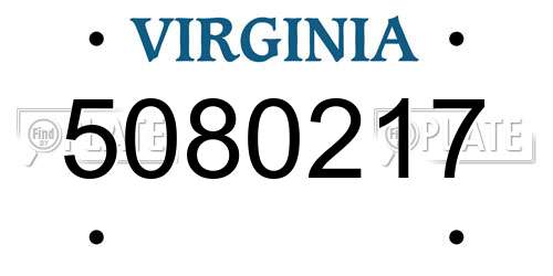 5080217 Virginia License Plate