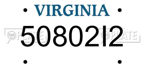 50802I2 Virginia License Plate