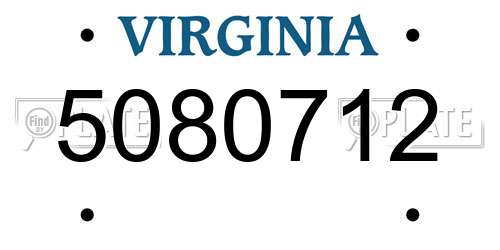 5080712 Virginia License Plate