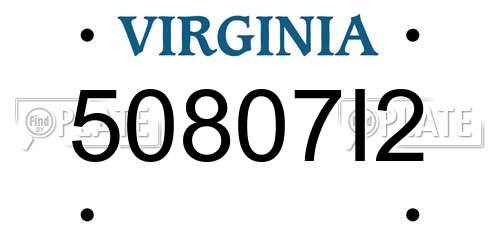 50807I2 Virginia License Plate
