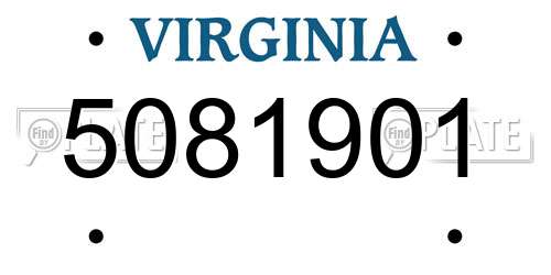 5081901 Virginia License Plate