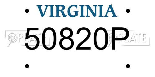 50820P Virginia License Plate