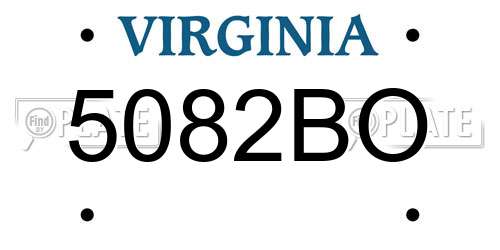 5082BO Virginia License Plate