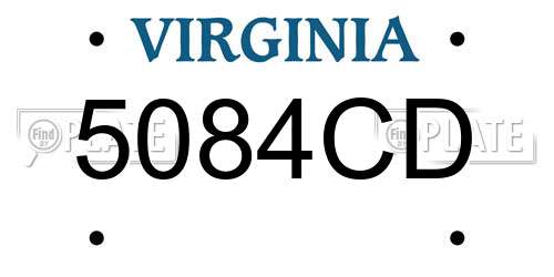 5084CD Virginia License Plate