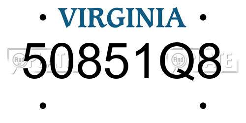 50851Q8 Virginia License Plate