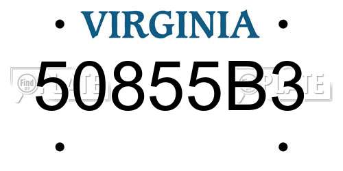 50855B3 Virginia License Plate