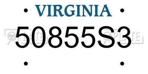 50855S3 Virginia License Plate