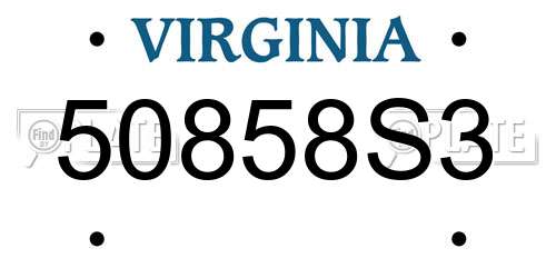 50858S3 Virginia License Plate