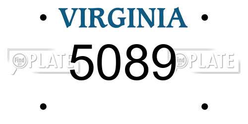 5089 Virginia License Plate