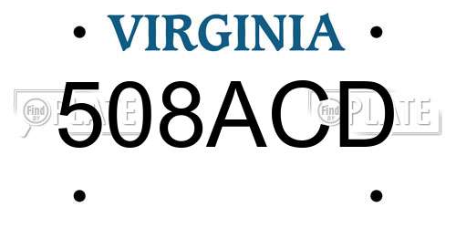 508ACD Virginia License Plate