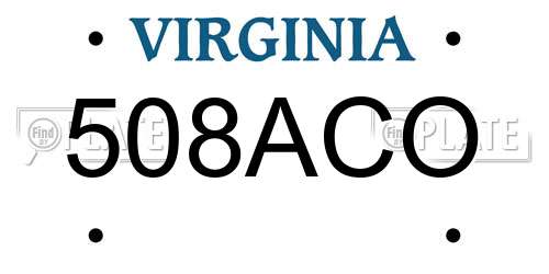 508ACO Virginia License Plate