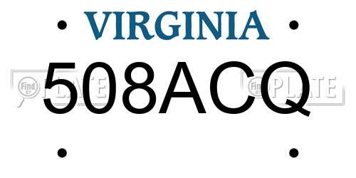 508ACQ Virginia License Plate