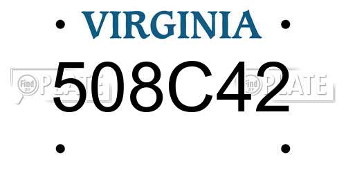 508C42 Virginia License Plate