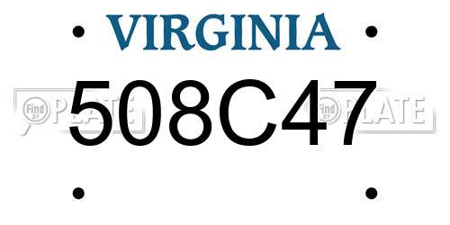 508C47 Virginia License Plate