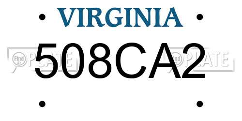 508CA2 Virginia License Plate