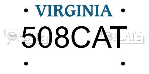 508CAT Virginia License Plate