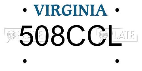 508CCL Virginia License Plate