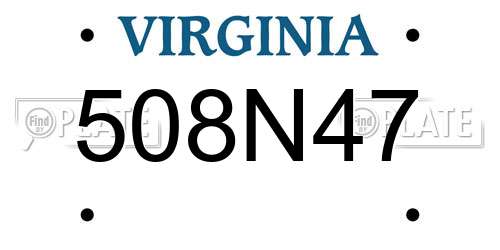 508N47 Virginia License Plate