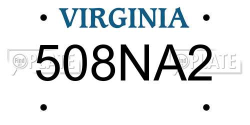 508NA2 Virginia License Plate
