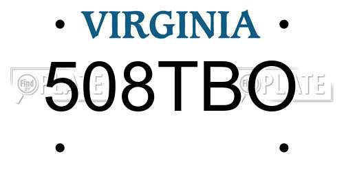 508TBO Virginia License Plate