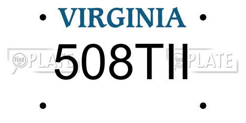 508TII Virginia License Plate
