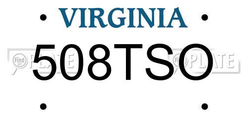 508TSO Virginia License Plate