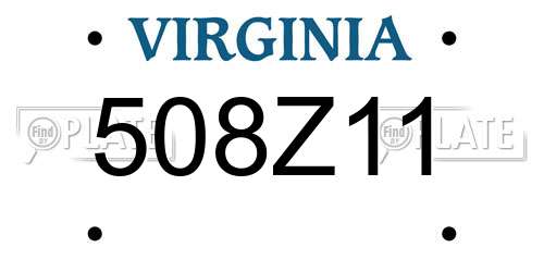 508Z11 Virginia License Plate