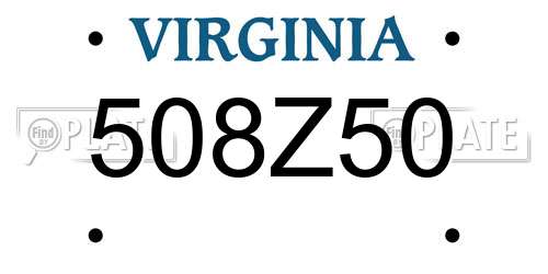 508Z50 Virginia License Plate