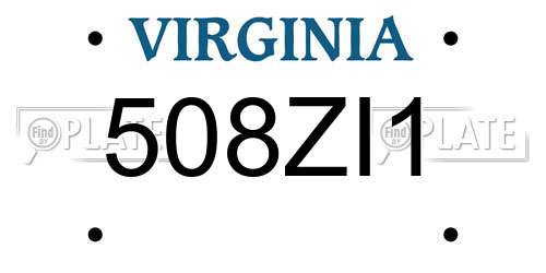 508ZI1 Virginia License Plate