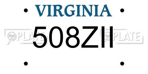 508ZII Virginia License Plate