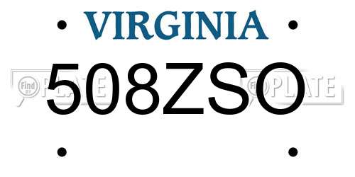 508ZSO Virginia License Plate
