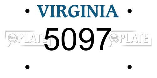 5097 Virginia License Plate
