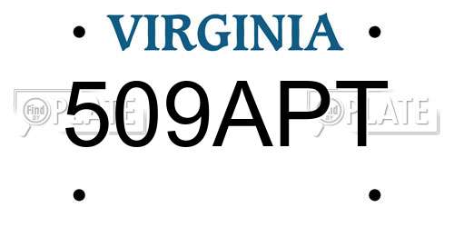 509APT Virginia License Plate